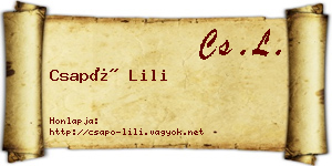 Csapó Lili névjegykártya