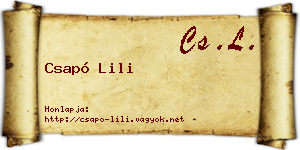 Csapó Lili névjegykártya