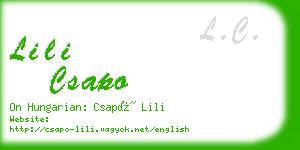 lili csapo business card