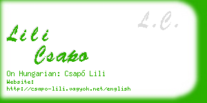 lili csapo business card